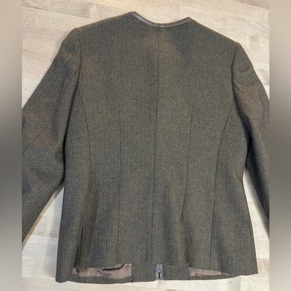 Kate Hill wool blend Taupe Herringbone Jacket - Picture 6 of 8